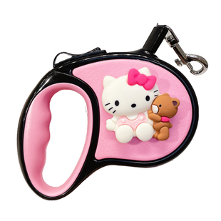 狗狗牵引绳遛狗绳子自动可伸缩可爱卡通中小型宠物外出神器防乱跑