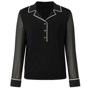 【精简通勤】 NAERSI/娜尔思通勤百搭翻领衬衣春秋季简约舒适上衣