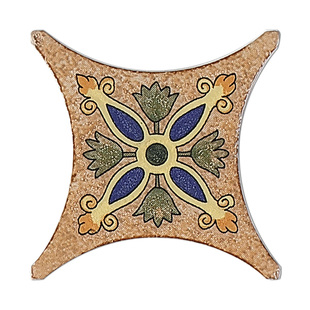 500圆角砖450仿古砖配套全瓷角花78花片73复古瓷砖60貌美小花砖