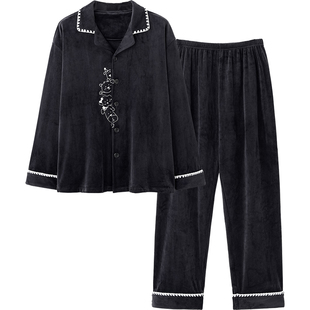 思莉太太情侣睡衣冬季女款海岛绒薄绒男士高级感青年秋冬天家居服