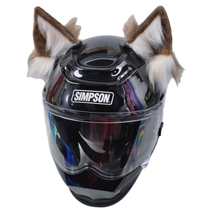 ◆AOIZZ◆狼系仿真头盔耳朵重工配饰摩托机车滑雪装饰可弯折拆卸