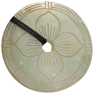 {画堂佳会}缅甸A货清代老翡翠玉牌吊坠双面雕花仿古玉佩平安挂件