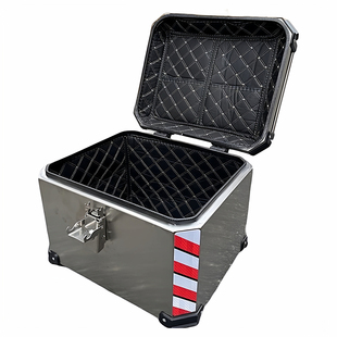 通用加厚摩托车不锈钢后备箱电动车尾箱工具箱储物外卖箱家用大号