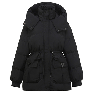 中长款收腰加厚冬季连帽外套胖莹莹大码女装多巴胺少女减龄羽绒服