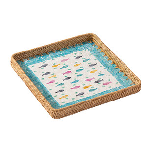 越南藤编水果篮手工编织日式面包馒头筐客厅家用收纳首饰贝壳托盘