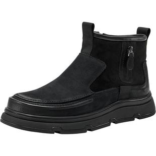 Bata皮靴男加绒2025冬季商场新款加绒休闲百搭通勤低靴79338DD5