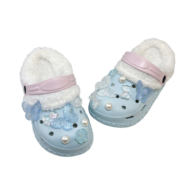 仙女风女童冬季防滑洞洞鞋棉拖鞋