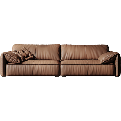 广巢意式极简头层牛皮真皮沙发