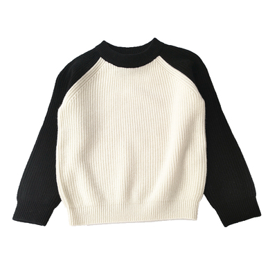 粗毛线羊毛男女童拼色休闲无秋冬