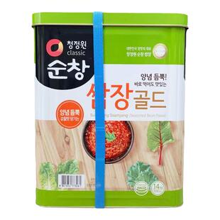 包邮 韩国进口清静园烤肉专用包饭酱14kg顺昌蒜蓉酱烧烤烤肉蘸酱