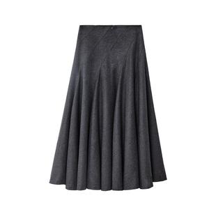 OMITI省略 j.系列 百搭律动A字半身裙2025秋冬季新款【精纺羊毛】