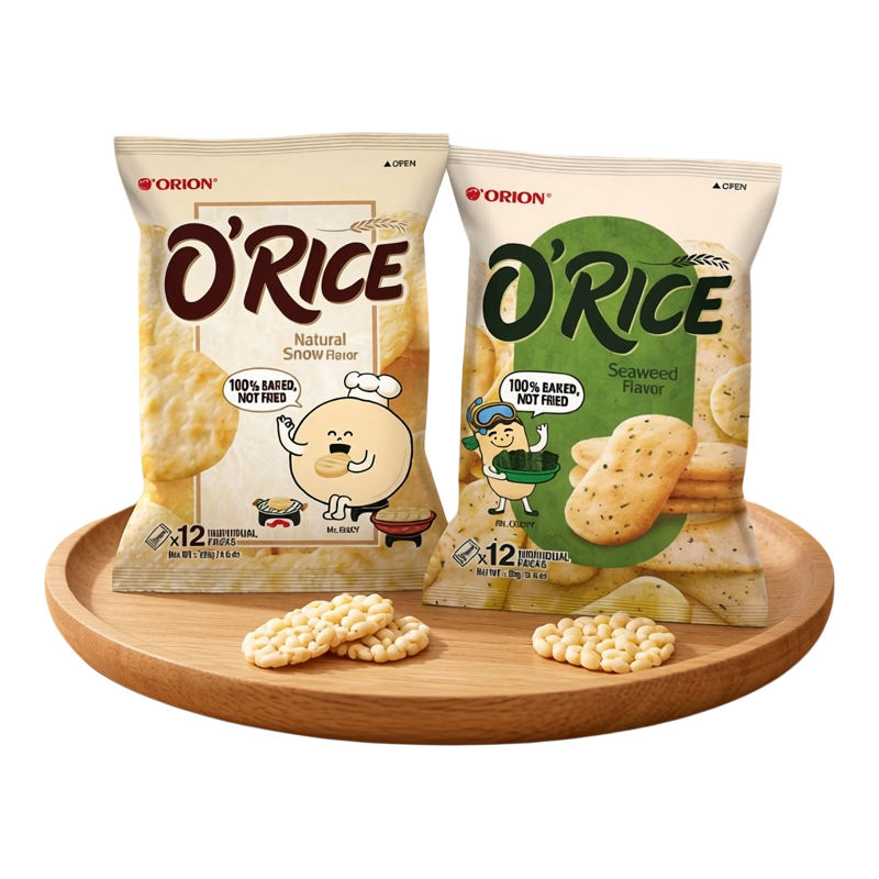 ORION好丽友雪饼雪米饼干仙贝海苔独立包装宿舍办公室进口小零食