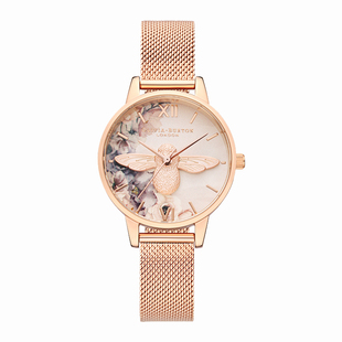 Olivia Burton手表女防水石英3D小蜜蜂英国小众时尚女士OB腕表