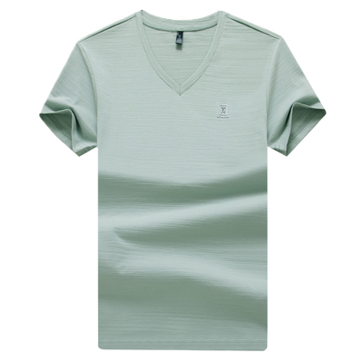 高品质夏季冰丝凉爽鸡心领短袖