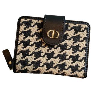 钱包女短款小众设计2026新款千鸟格精致高档女士折叠卡包证件一体