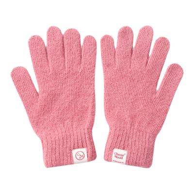 芝士商店温柔可爱定染色兔毛手套