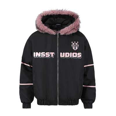 INSstudios黑粉座山雕外套棉服