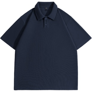 班尼路藏青色polo衫男款夏季高级美式翻领长袖t恤春新款男士短袖A