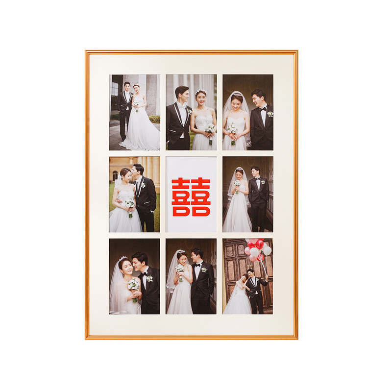 铝合金情侣相框挂墙照片打印加定制6寸洗做成diy结婚照婚纱相册