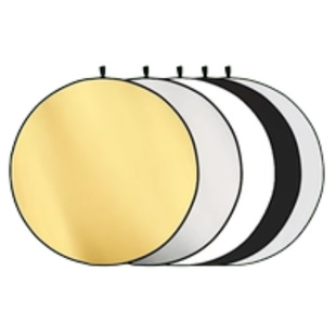 圆形反光板45cm/60cm/80cm五合一摄影打光板折叠便携小型补光挡光