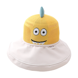 宝宝帽子夏季男童遮阳帽大帽檐儿童防晒帽可爱夏天男孩太阳渔夫帽