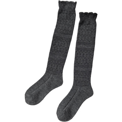 浮雕镂空针织小腿袜女秋冬