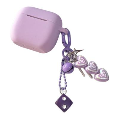 简约小清新一体式香芋紫适用airpods4代保护套苹果airpods pro2代硅胶耳机套pro3代四代连体软壳带防尘塞耐摔