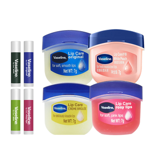 Vaseline凡士林经典修护保湿润唇膏原味白桃玫瑰晶冻正品男女士