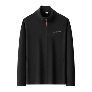 啄木鸟男士夹克秋冬款休闲中年男士加绒加厚保暖立领外套抓绒上衣