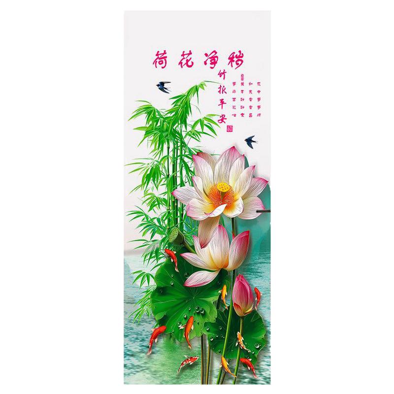 自粘荷花净秽镇宅招财门贴装饰