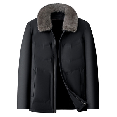 梦特娇水貂毛领兔毛皮内胆可拆