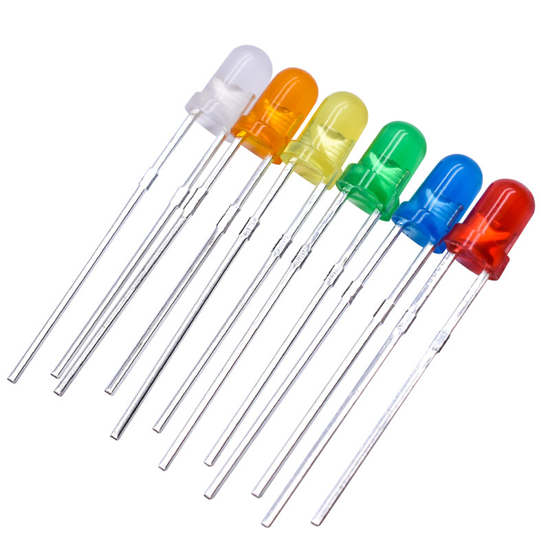 3mm 5mm发光二极管指示灯F3F5红发红/黄/蓝/绿/普绿/橙led灯珠
