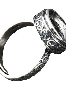 蜜蜡镶嵌琥珀戒指空托