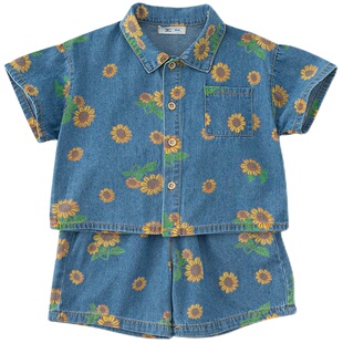 男童夏装套装儿童套装2026新款男小童衣服帅气女童套装夏款牛仔潮