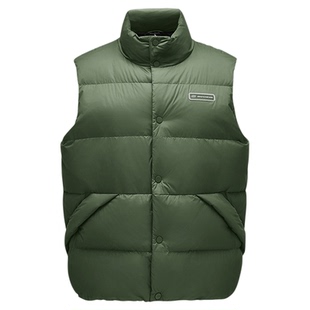 斯凯奇男女同款冬日防泼水防油保暖高领防风羽绒背心时尚运动服