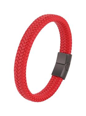 蛇年潮流红色皮绳手链男本命年生日礼物品编织红绳手绳送男友转运