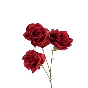 婚庆红色仿真花10支装假花批发玫瑰花绣球花中式婚礼路引排花花艺