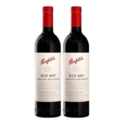 奔富（Penfolds）bin407干红葡萄酒澳洲直采原瓶进口750ml双支装