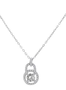 银镀白金莫桑石女8字项链