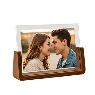 U型实木相框亚克力黑胡桃6寸7寸8寸10寸时照片修复打印冲印摆台