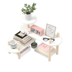 桌面转角置物架办公桌整理架桌面收纳架工位改造神器桌上书架L型