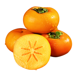 广西恭城脆柿子新鲜水果当季正宗脆甜硬柿子当季黄甜柿子火晶包邮