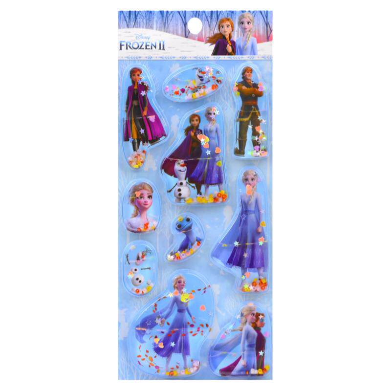儿童女孩玩具冰雪奇缘立体带水摇摇贴纸爱莎艾莎公主水晶粘贴画