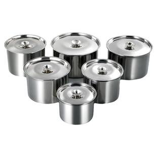 304不锈钢调料罐味盅猪油罐子料缸厨房佐料辣椒油调料盒商用带盖