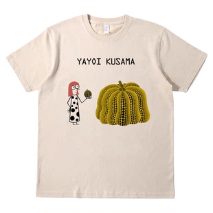 草间弥生Yayoi Kusama艺术南瓜短袖bf男女情侣T恤纯棉t原创tshirt