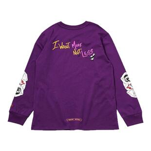 幽邃紫高级氛围感可爱搞怪长袖T恤卡通趣味创意情侣打底衫十字架