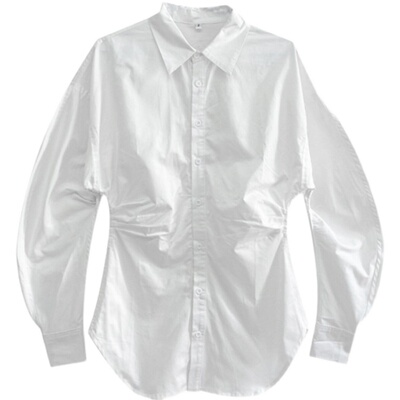 法式高级感收腰长袖衬衫内搭上衣