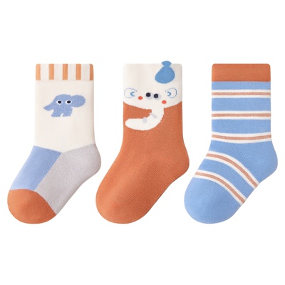 小龙人无骨秋冬宝宝加厚毛圈袜