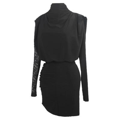 ZS拽姐】拉丁舞美背蕾丝长袖连衣裙成人女跳舞练功服练习裙 L569