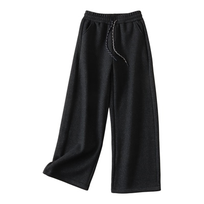 韩系洋气加绒加厚高腰显瘦弯刀裤